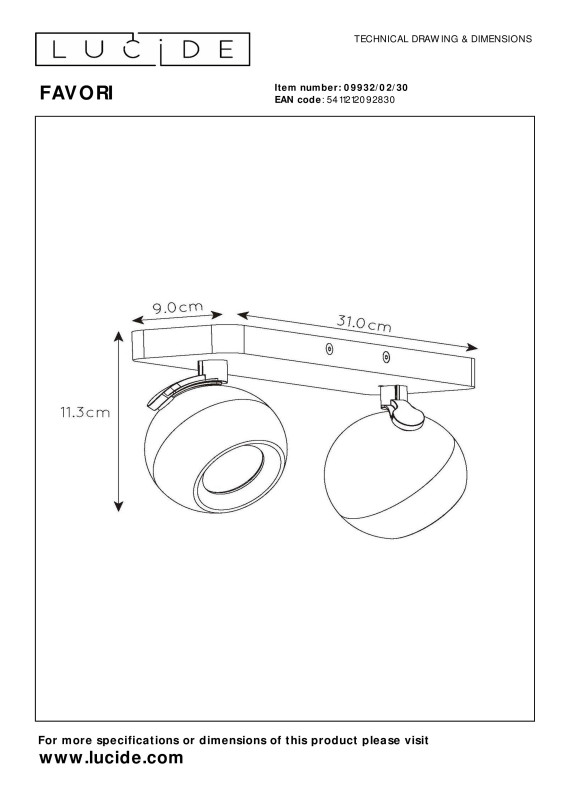 Спот LUCIDE 09932/02/30