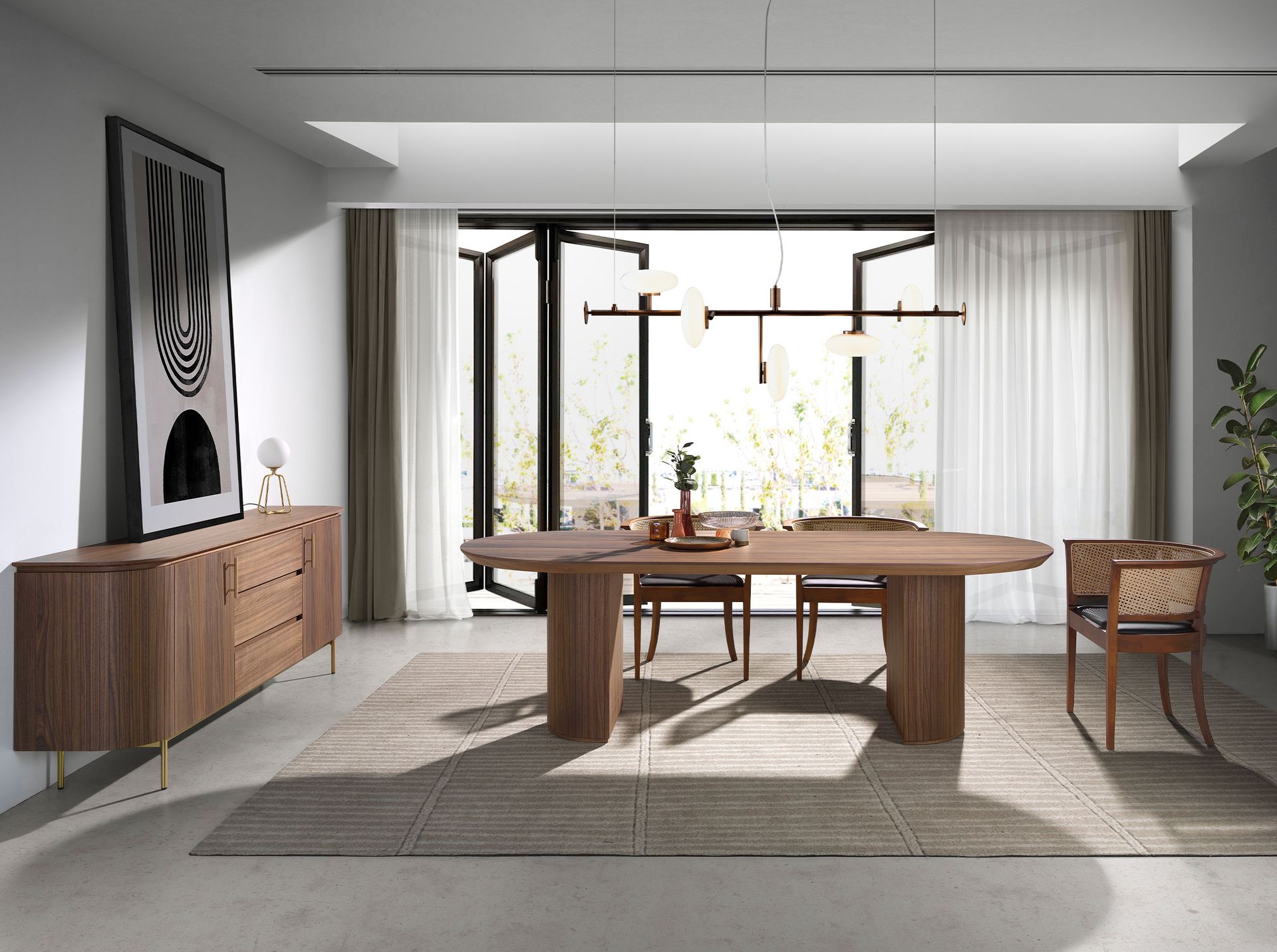 Сервант 3228/413M из орехового дерева и позолоченной стали Angel Cerda