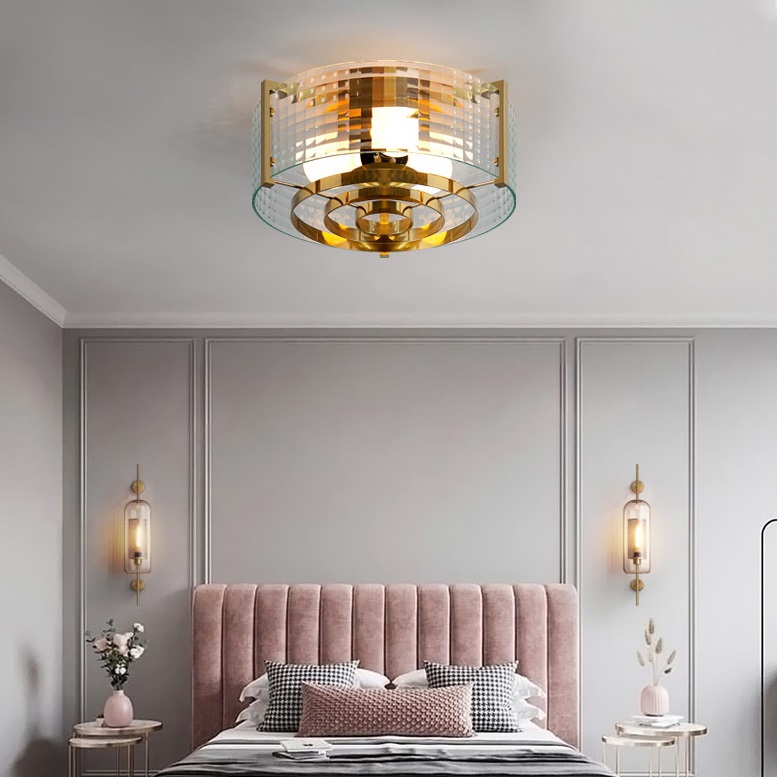 Потолочная люстра из рельефного стекла LUSSA D48 by ImperiumLoft
