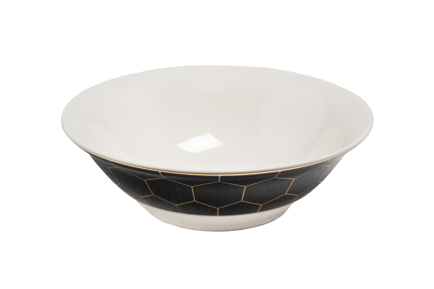 Салатник Honeycomb черно-золотая деколь 15 см Garda Decor 26FC-SAL-HONEYCOMB-15