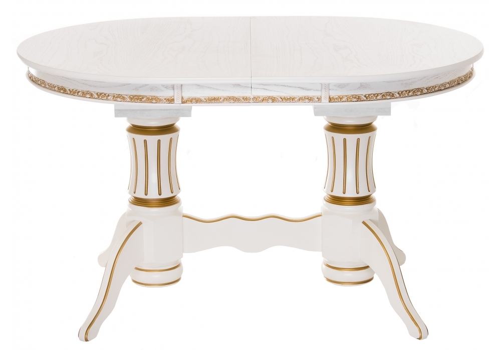Стол Woodville Герцог молочный с золотой патиной 406086