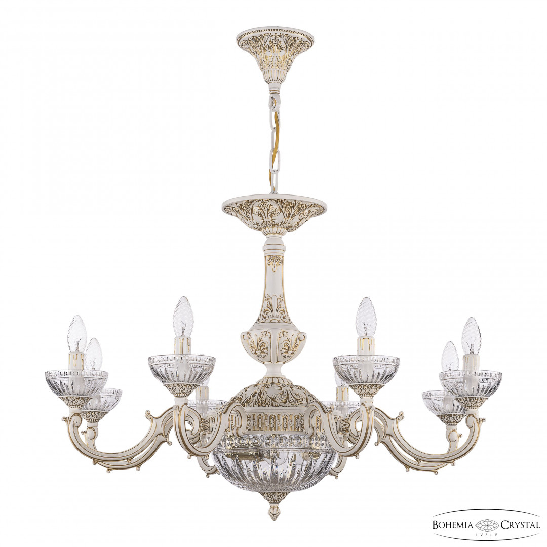 Люстра с хрустальными плафонами AL78101P/8/250 WMG P Clear/M-1G Bohemia Ivele Crystal