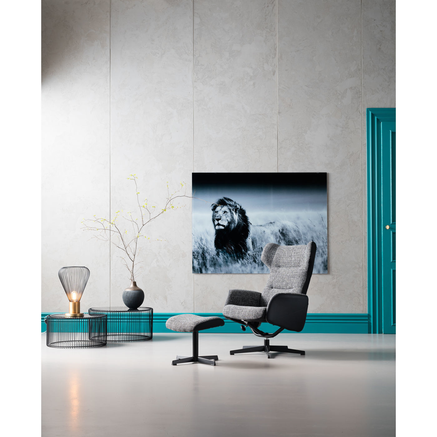 Кресло вращающееся + пуф Ohio 79945 KARE