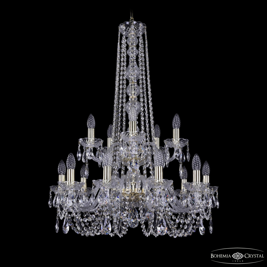 Люстра хрустальная 1402/10+5/240/h-90/2d G