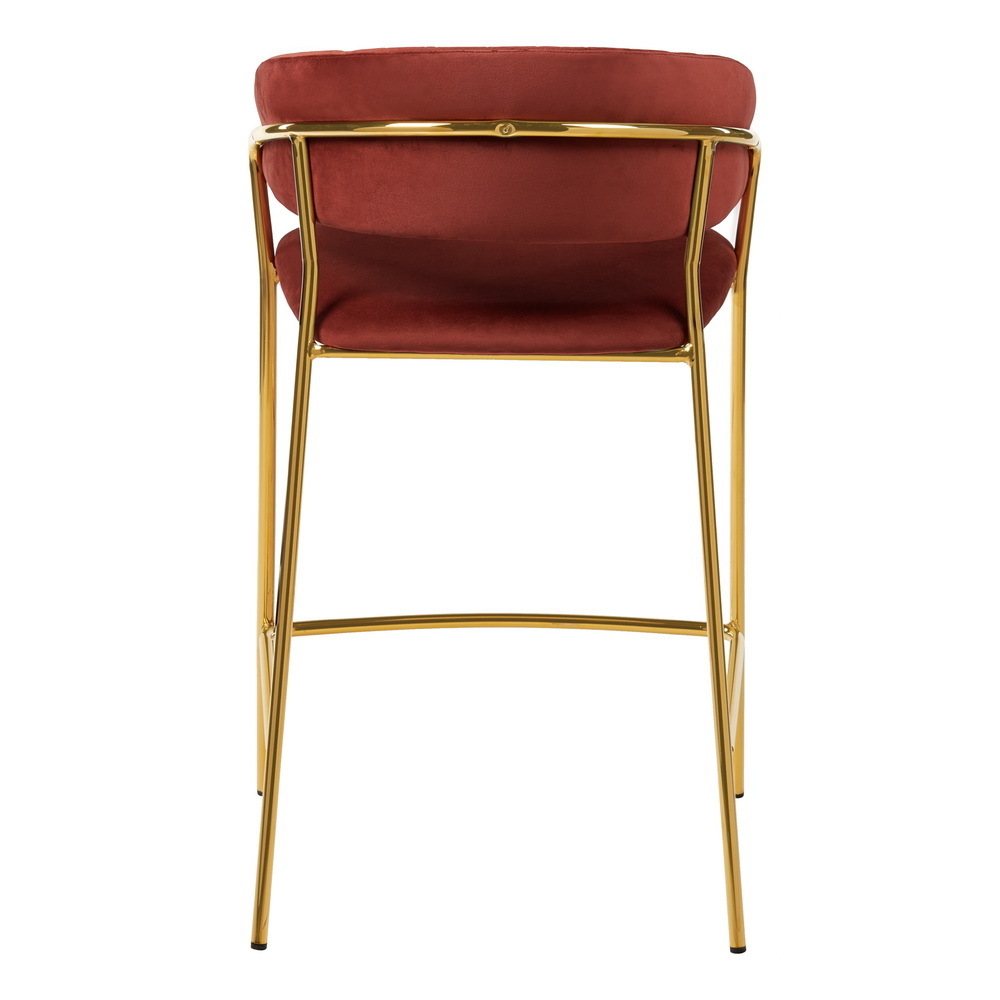 Стул полубарный Turin терракотовый с золотыми ножками Bradex Home FR 0915
