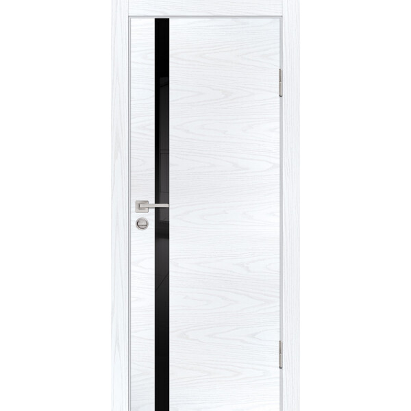 Межкомнатная дверь Graf P-8 черный лакобель Дуб скай белый (2000 х 600)