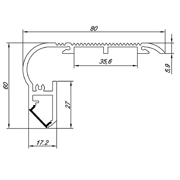 Накладной профиль для лестниц Donolux DL18508 Black