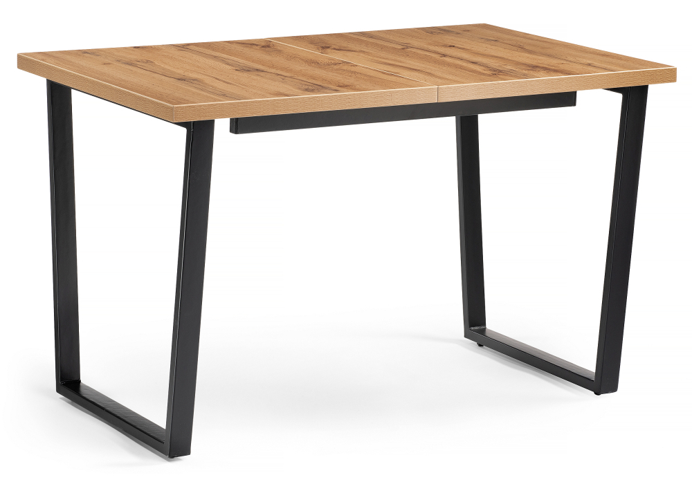 Стол деревянный Woodville раскладной Лота Лофт 120 25 мм черный матовый / дуб вотан 489668