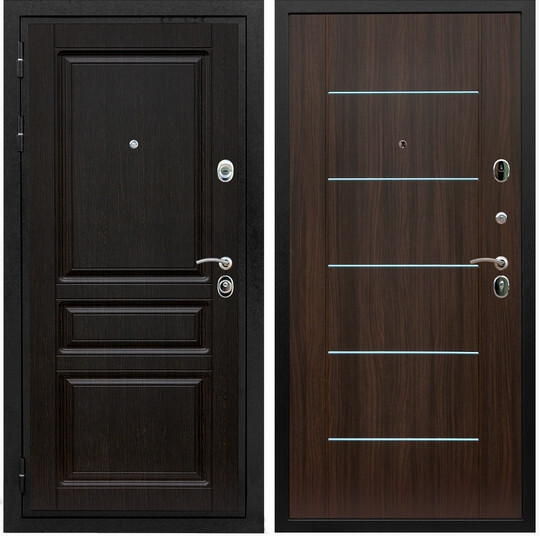 Дверь входная Graf Премиум-Н МДФ 16 мм ФЛ-243 Венге / МДФ 6 мм В-03 молдинг Эковенге