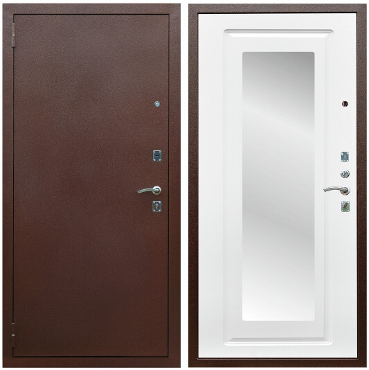 Дверь входная Graf Эконом Антик медь / МДФ 16 мм ФЛЗ-120 Ясень белый