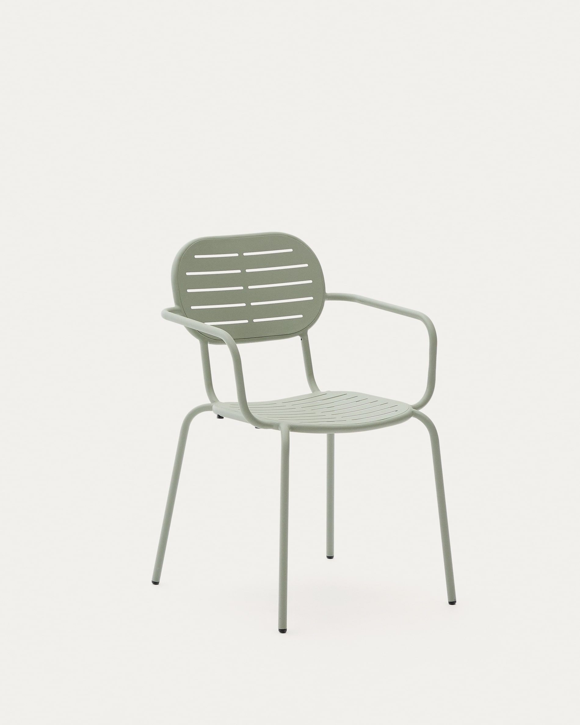 Уличный стул Brai с подлокотниками из оцинкованной стали бирюзового цвета La Forma (ex Julia Grup)