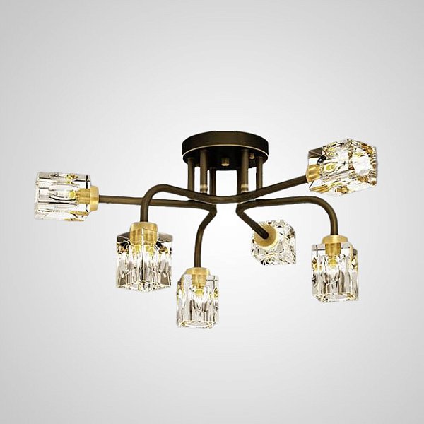 Потолочная люстра MICHAL L6 Brass Black by ImperiumLoft