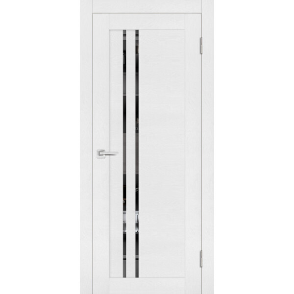 Межкомнатная дверь Graf PST-10 Зеркало тонированное белый ясень (2000 х 600)