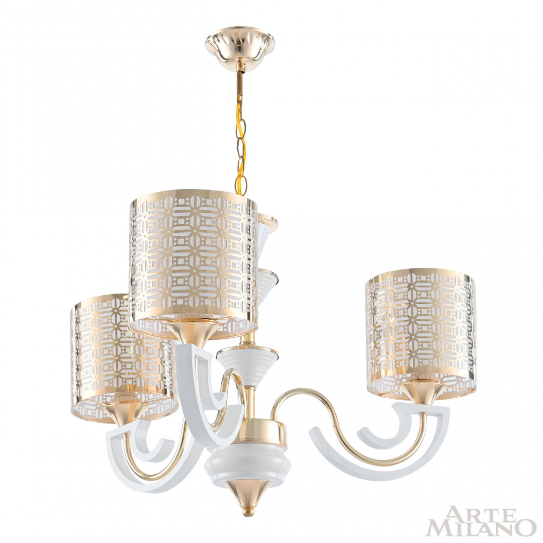 Люстра подвесная с плафонами 308857/3 Wh/Gd Arte Milano