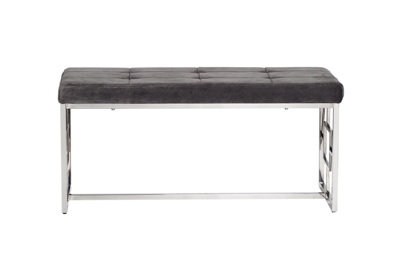 Банкетка велюровая серая Garda Decor 47ED-BEN005-GR