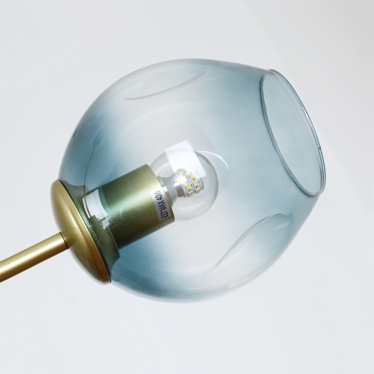 Люстра на штанге MARINE D104 10 lamps Black/Transparent by ImperiumLoft