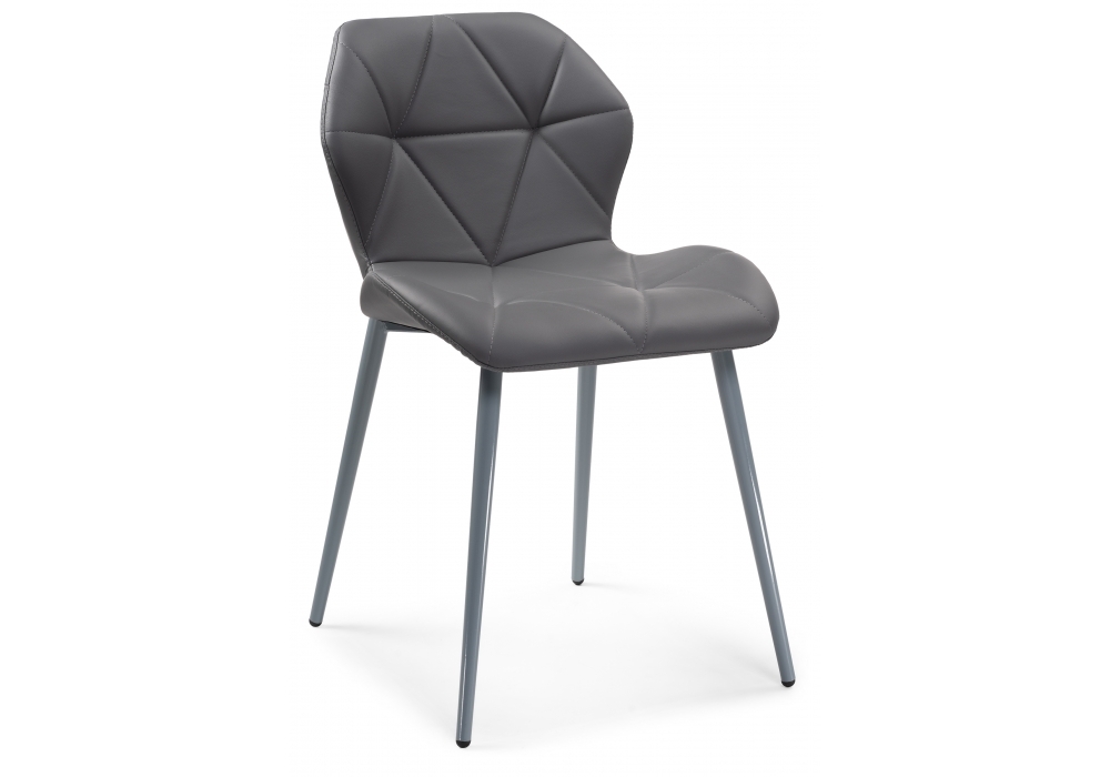 Стул Woodville Вальд экокожа серый / серый глянец 464192