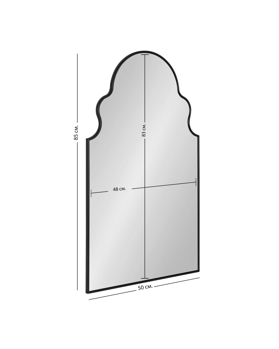 Зеркало в чёрной раме Шифа Louvre Home LHDWM081123SH