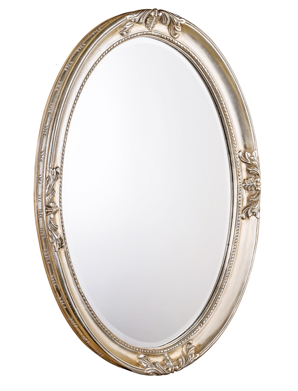 Овальное зеркало в раме Parigi Silver Art-Zerkalo FA398SL