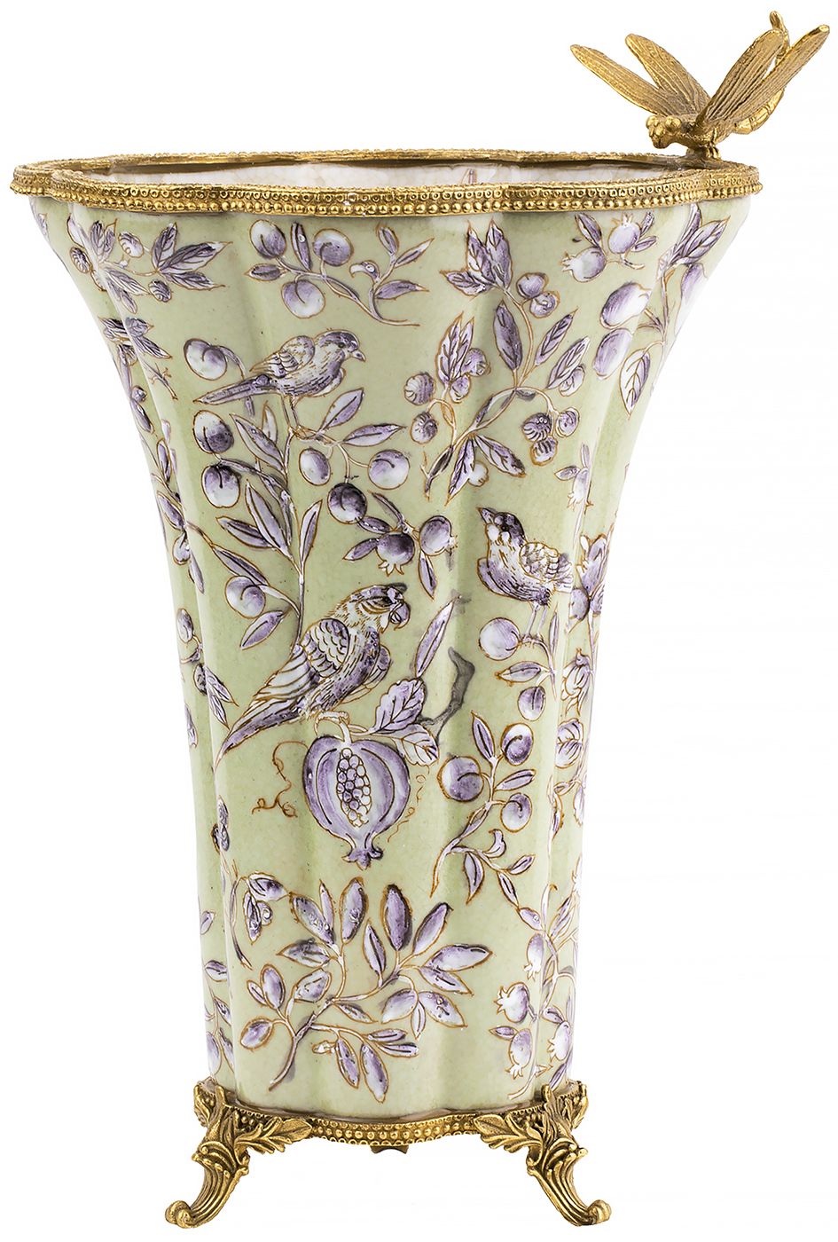 Ваза со стрекозой Glasar 31G1755/A1159HC/HLG1435