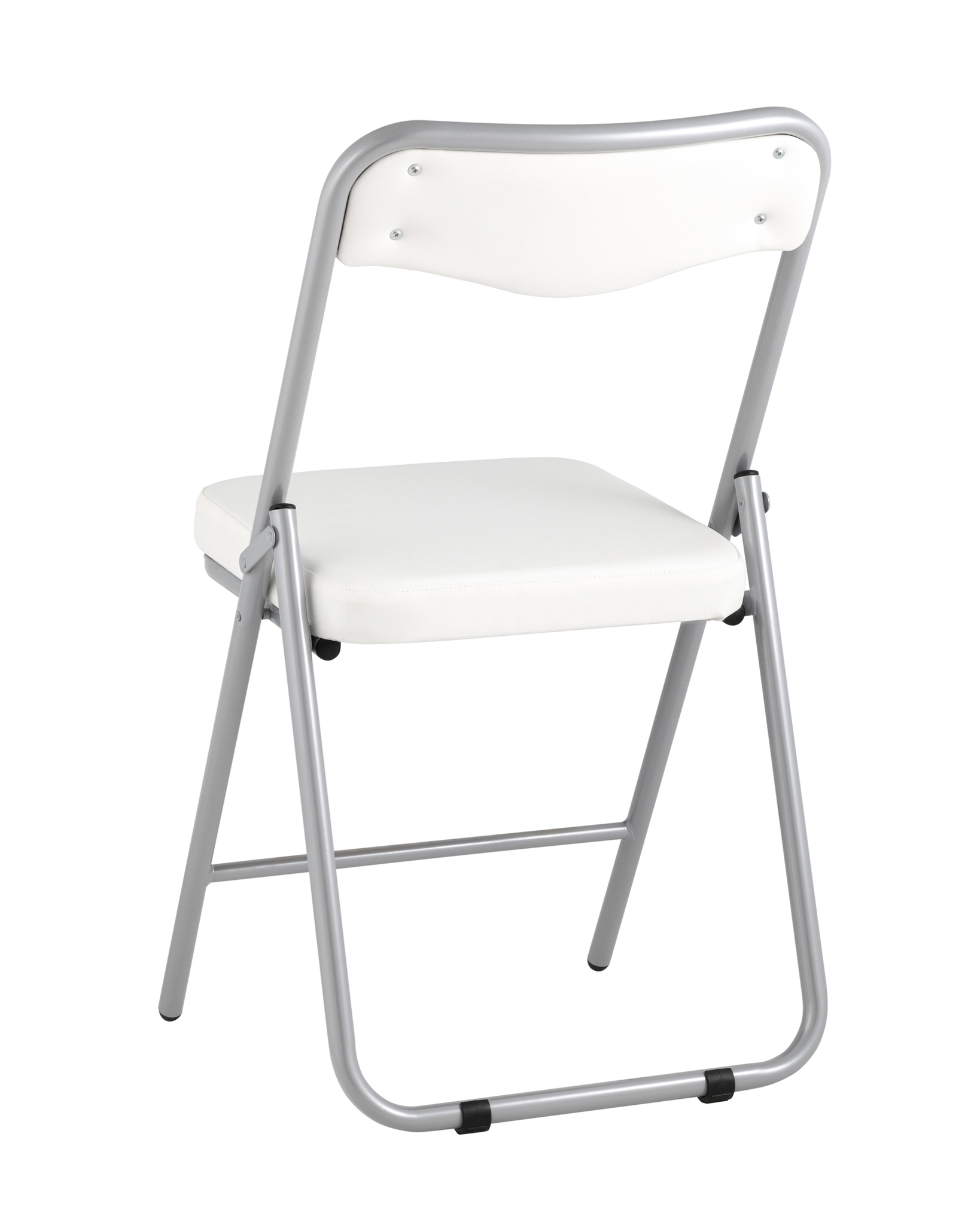 Складной стул Джонни экокожа белый каркас металлик Stool Group