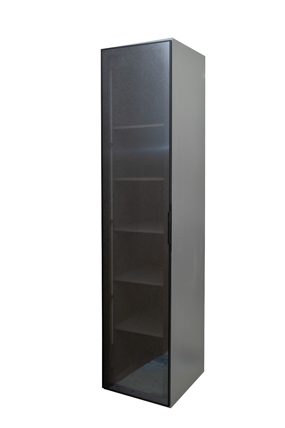 Шкаф-пенал с полками цвет серый кобальт/стекло тонированное Garda Decor GD-10014-6(тонировка)