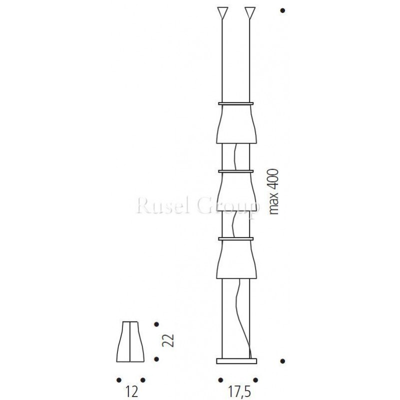 Напольно-подвесной светильник de MAJO BELL S3V