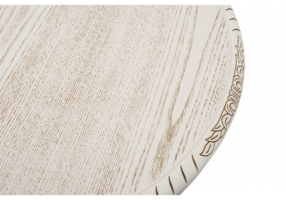 Журнальный стол Woodville Бернард молочный с золотой патиной 406091