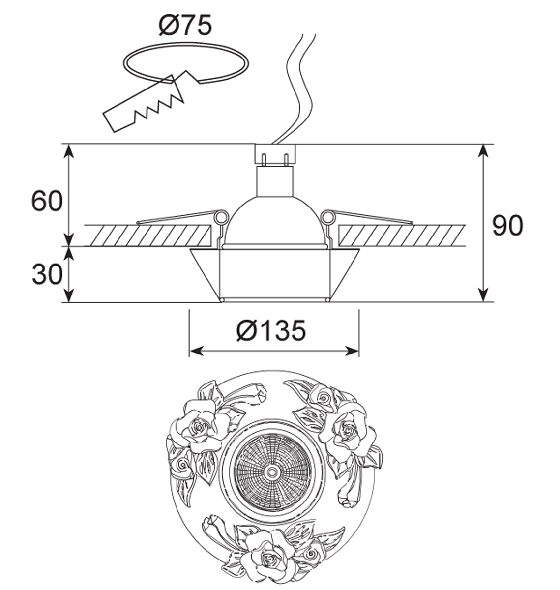 Встраиваемый светильник Donolux N1629-White+silver