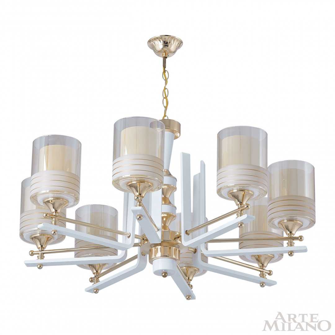 Люстра подвесная с плафонами 306087/8 Wh/Gd Arte Milano