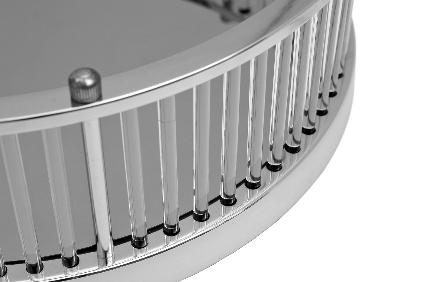 Поднос декоративный с серебрянными бортами d40 Garda Decor 2K299500-S