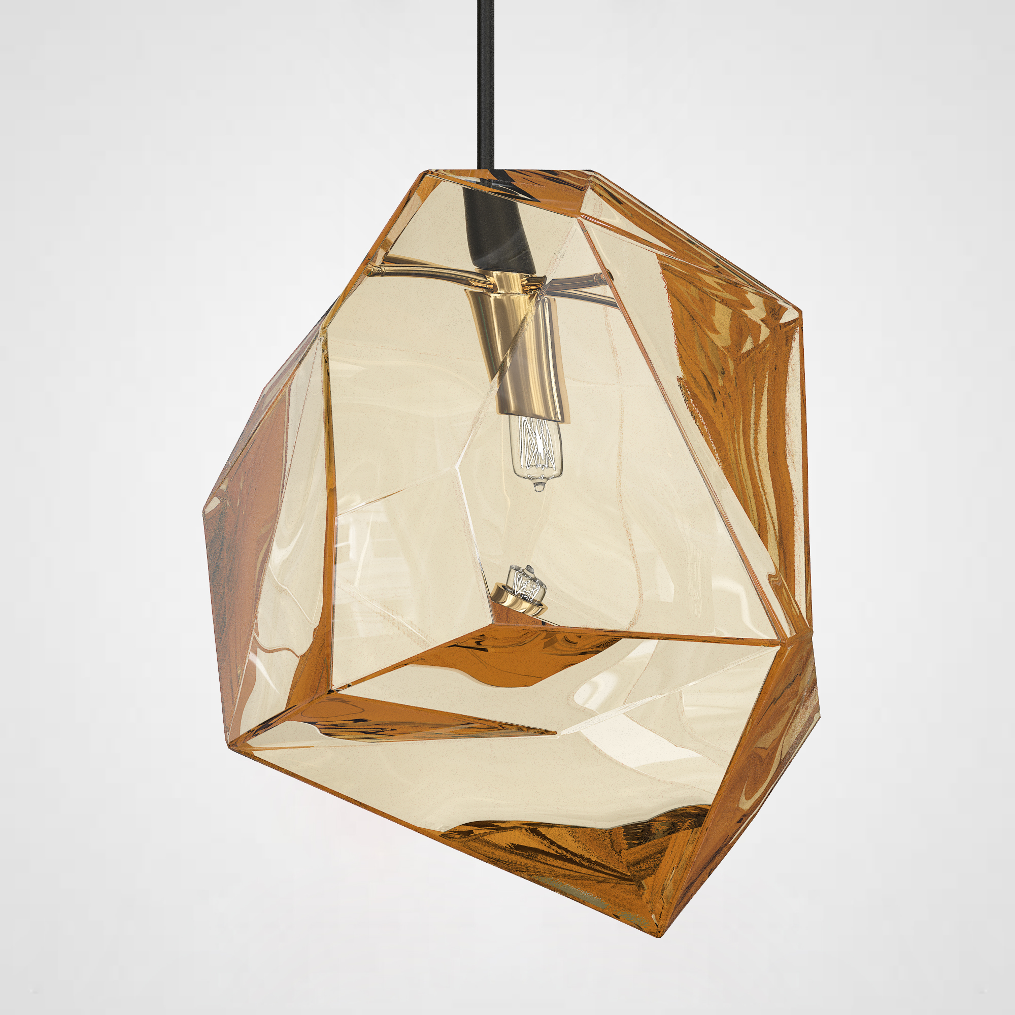 Подвесной Светильник Color Ice Cube Pendant Jevio 1 Янтарный By Imperiumloft