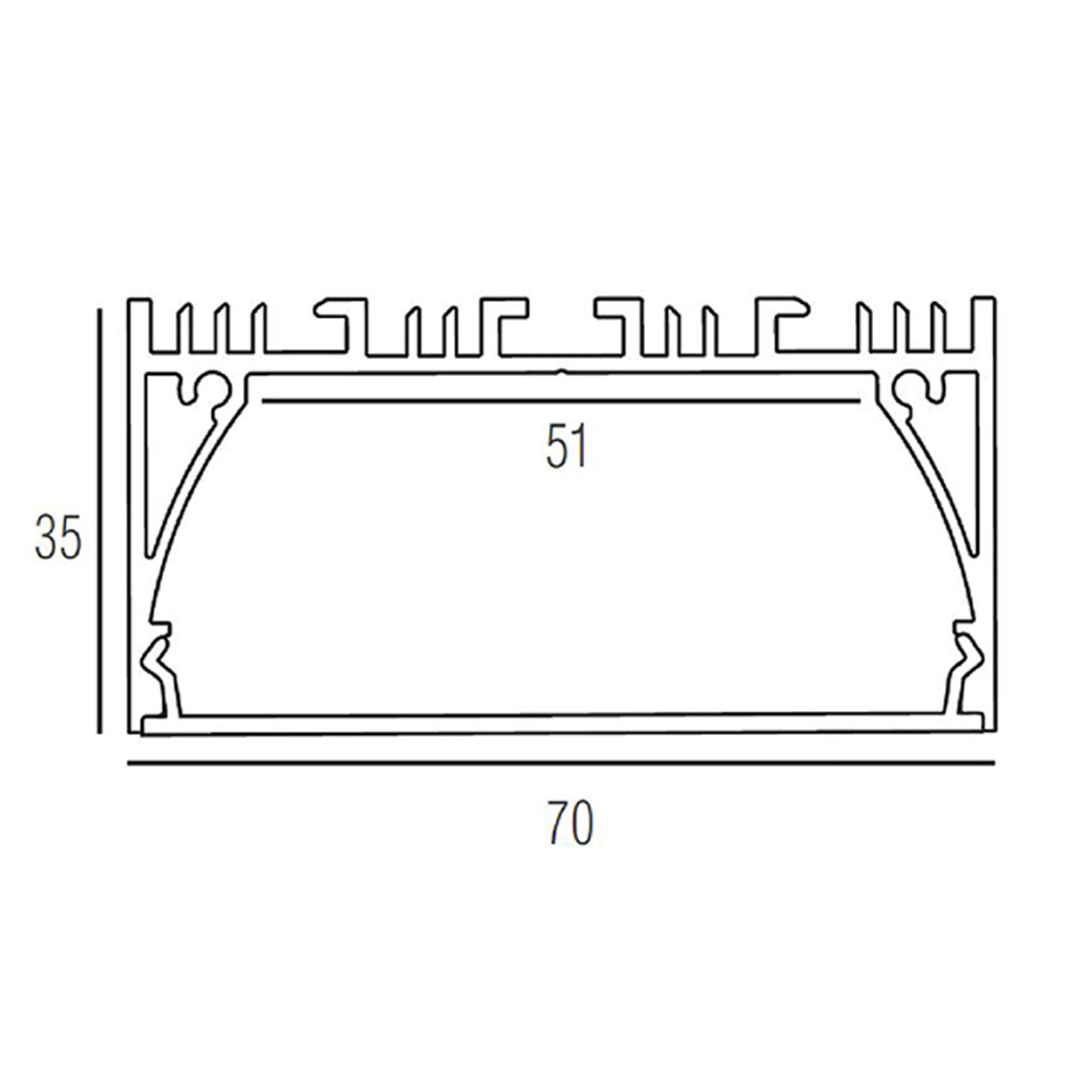 Подвесной/накладной алюминиевый профиль Donolux DL18513Alu