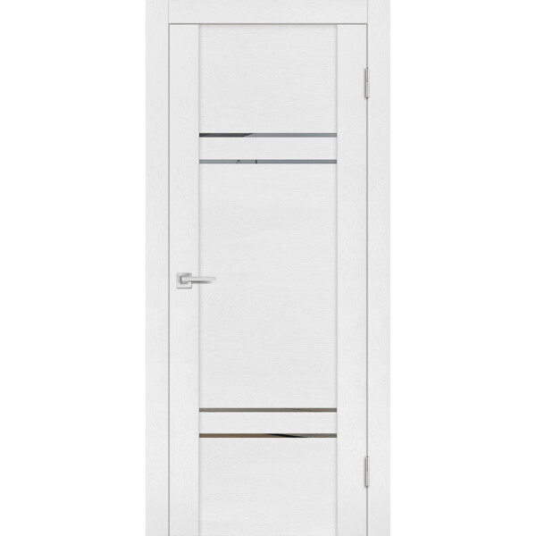 Межкомнатная дверь Graf PST-5 Зеркало тонированное белый ясень (1900 х 550)
