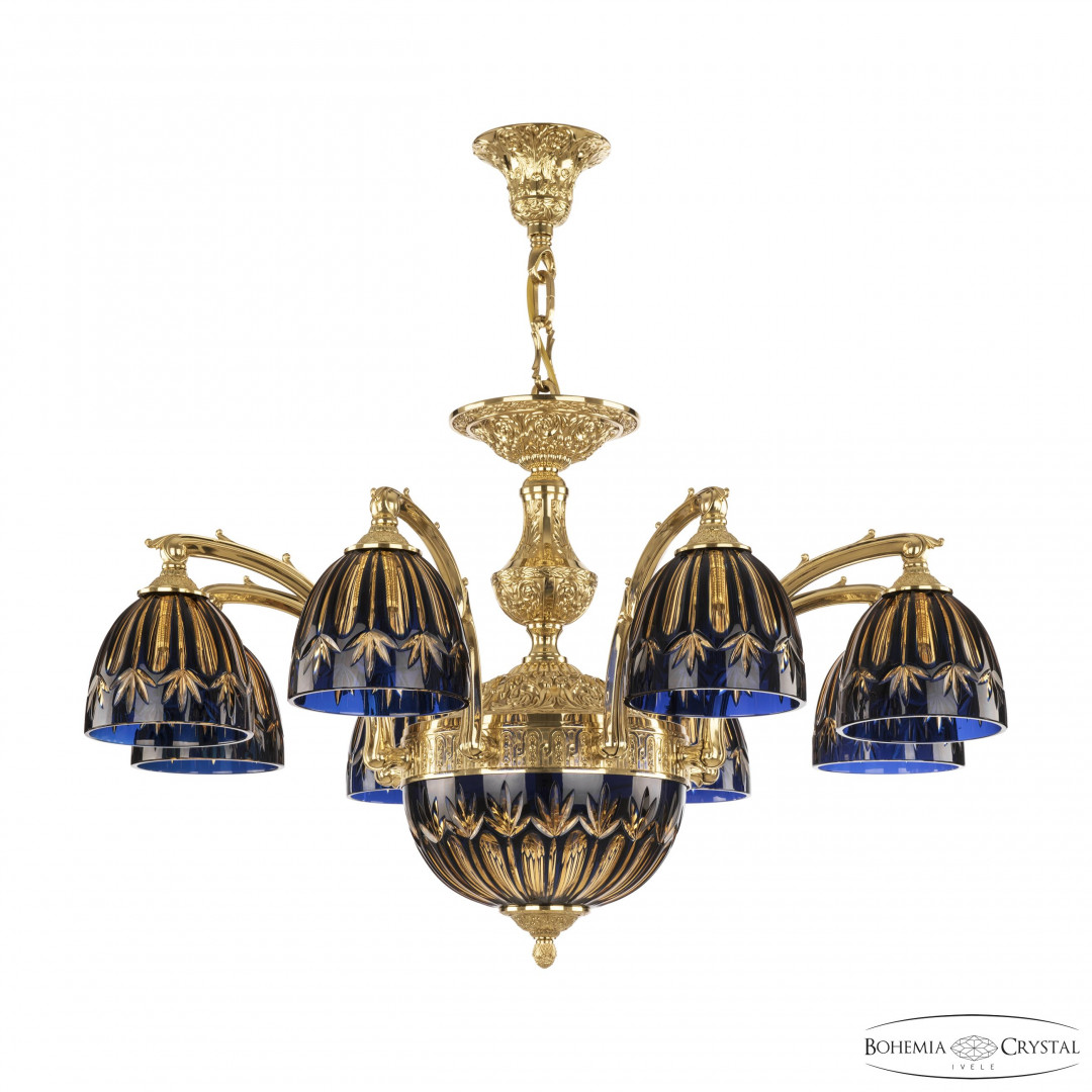 Люстра бронзовая 72211P/8/210 G P1 D Amber-Blue/H-1I