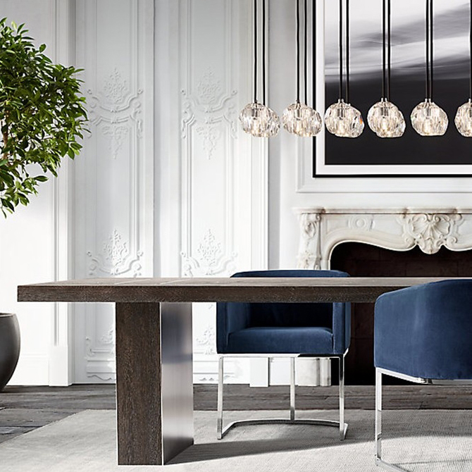 Люстра Rh Boule De Cristal Linear Chandelier 6 Black By Imperiumloft