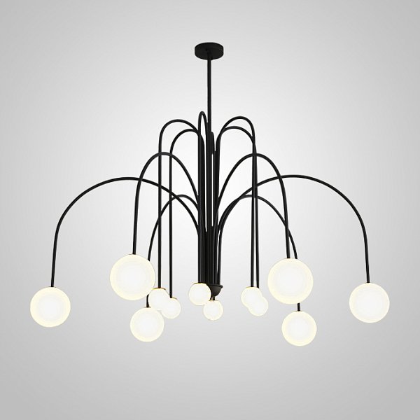Потолочная люстра DAY L12 D100 Black by ImperiumLoft