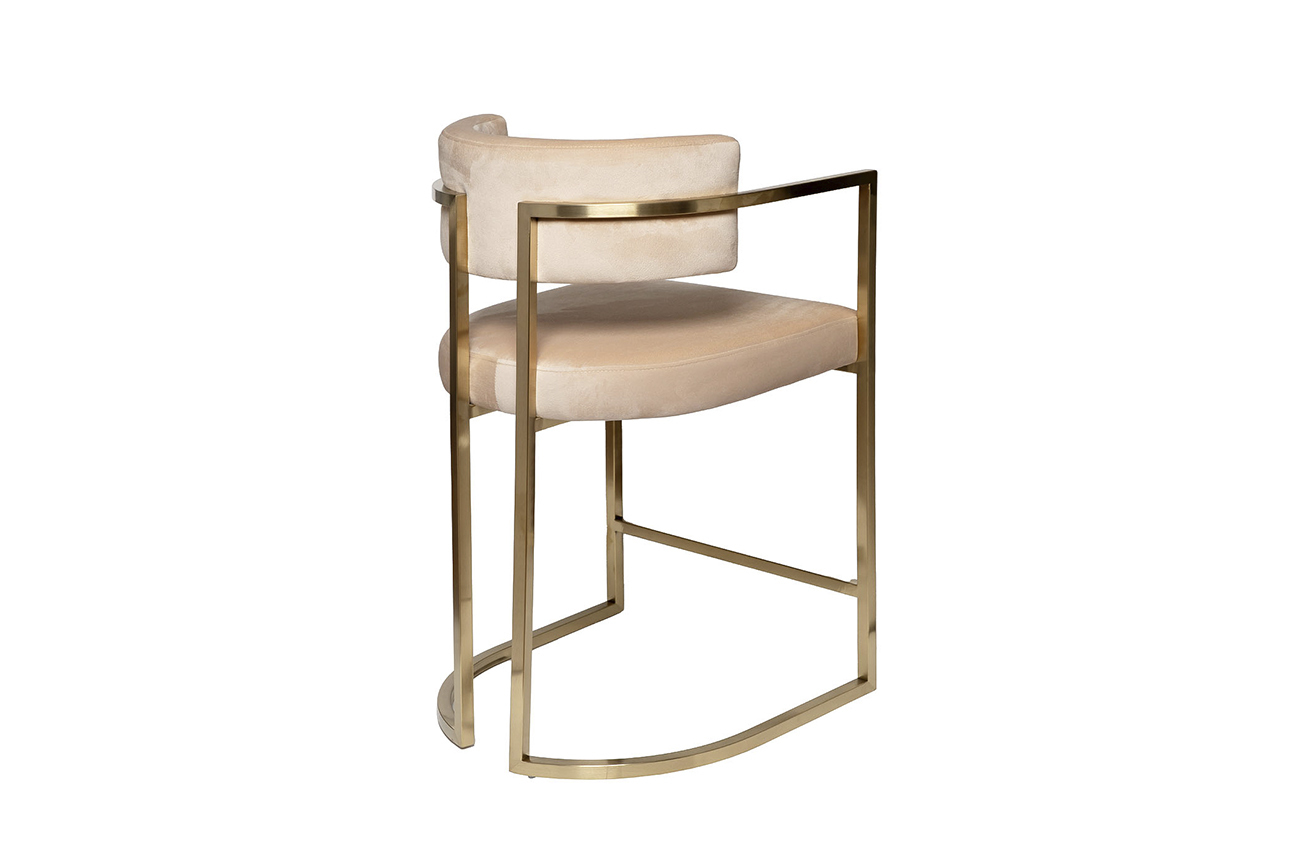 Стул барный велюровый бежевый/матовое золото Garda Decor 76AR-603GOLD-BG