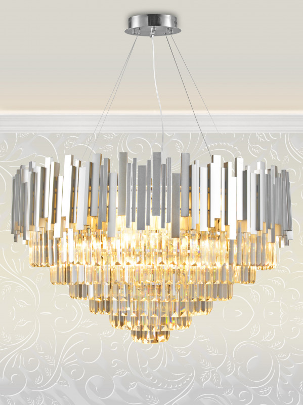 Подвесная люстра Natali Kovaltseva VERTIGO 81440/12C SILVER