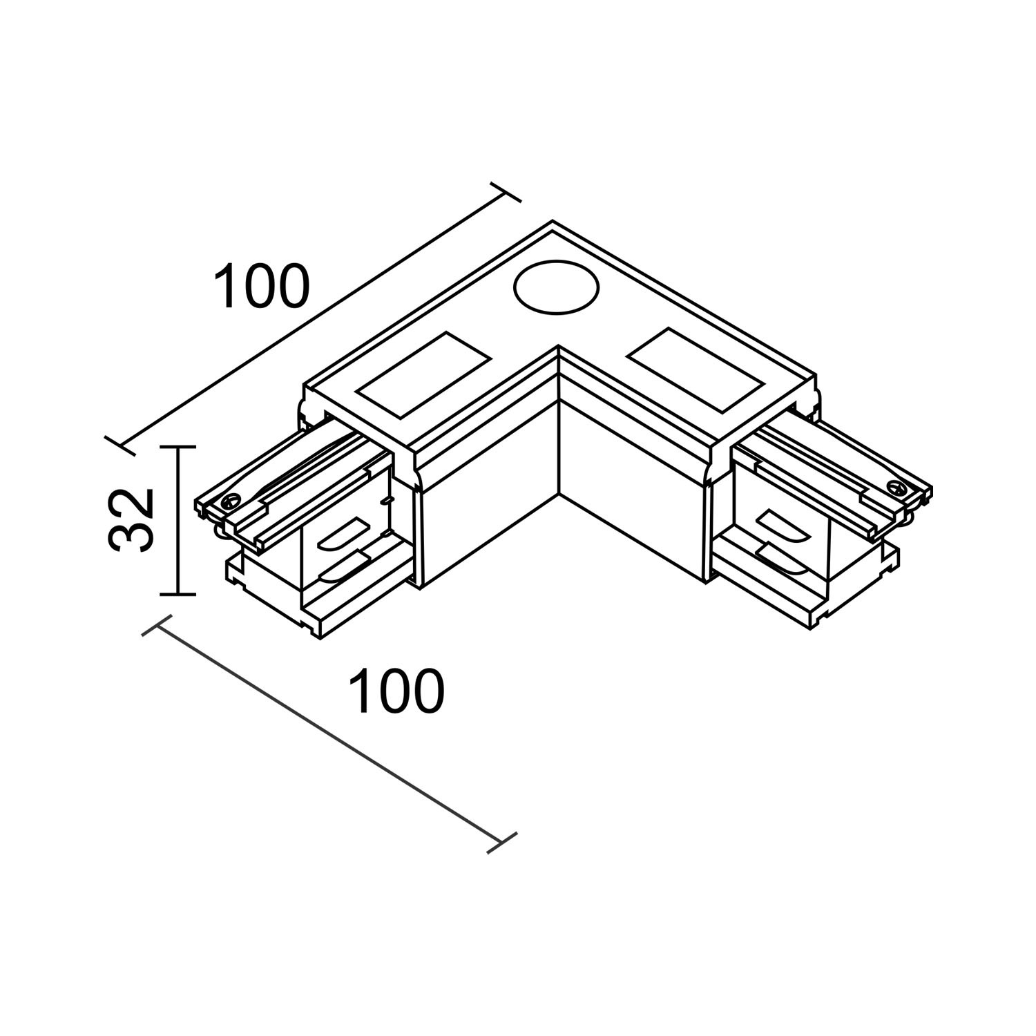 Коннектор угловой АВД-5102-220V Black