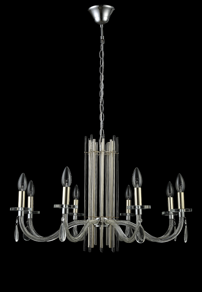 Люстра Crystal Lux AURELIO SP8 GOLD+CHROME/TRANSPARENT