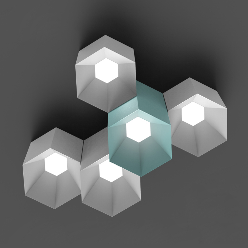 Потолочный светильник HEXAGON B H25 Grey by ImperiumLoft