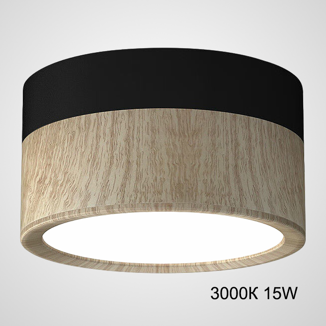 Точечный светильник FOG WOOD D14,5 Black 3000К 15W by ImperiumLoft