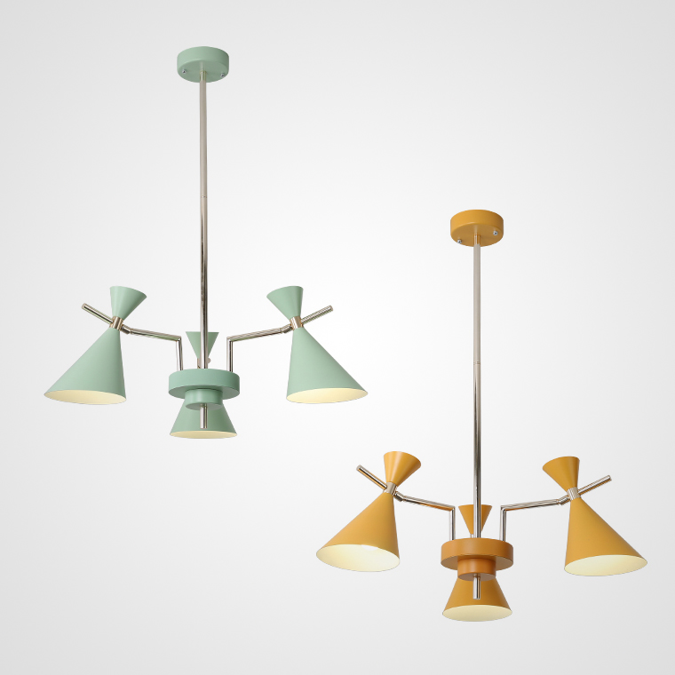 Люстра на штанге FRANKA D80 3 lamps Green by ImperiumLoft