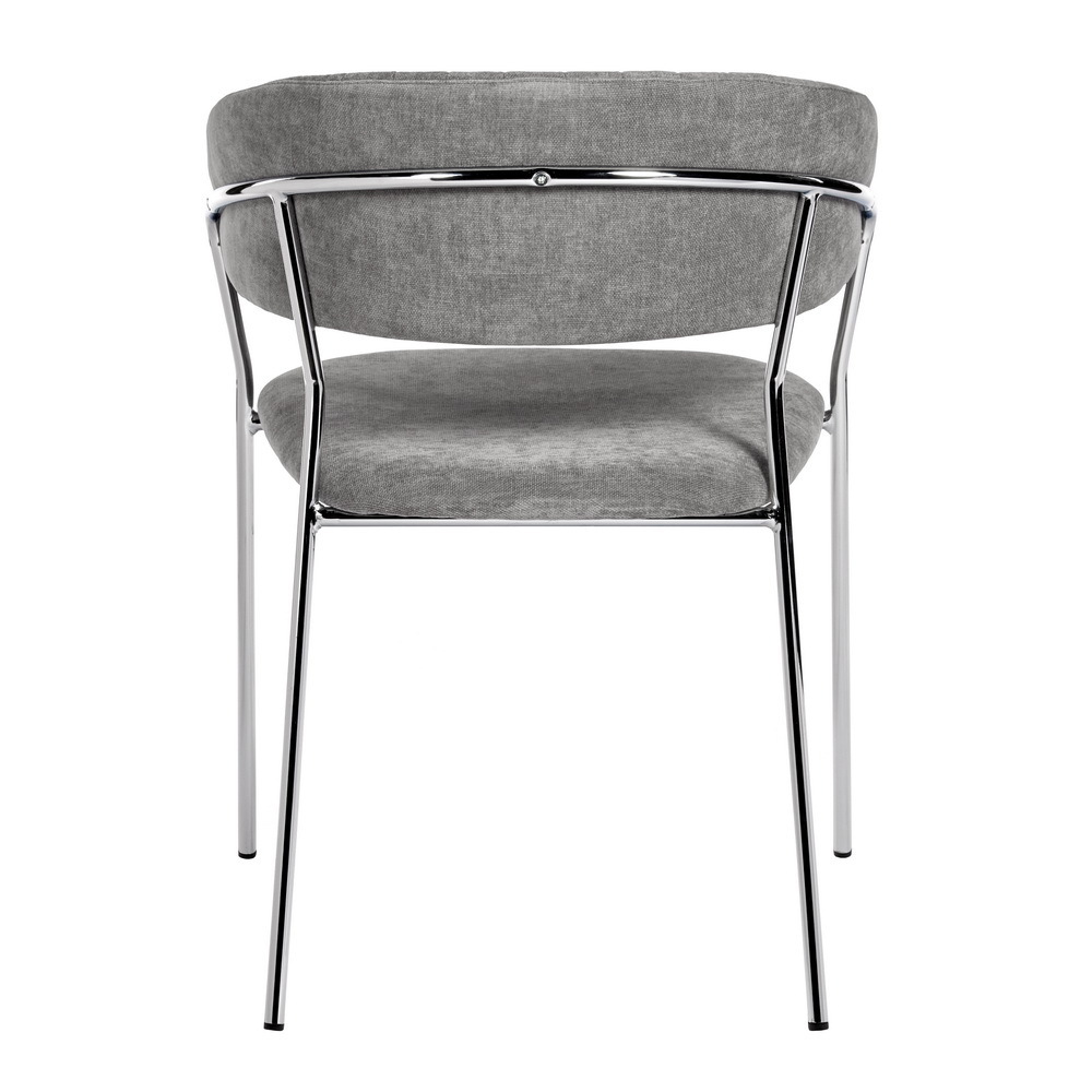 Стул Turin серый вельвет с хромированными ножками Bradex Home FR 0860