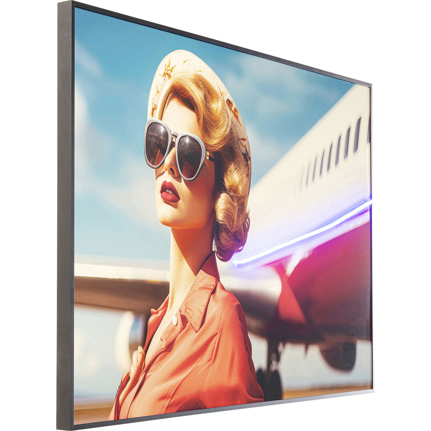 Картина в раме LED Jetset Pose Lady 120x80 см KARE 56454