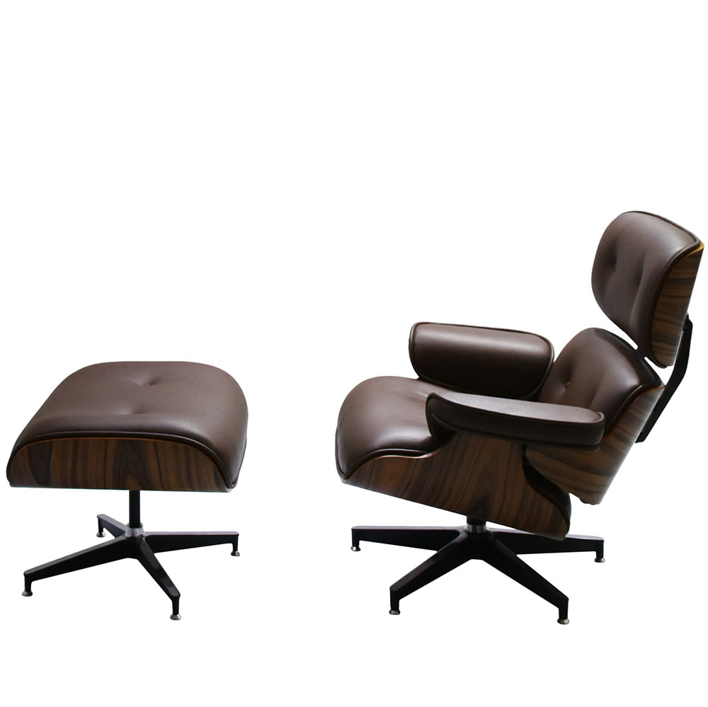 Кресло EAMES LOUNGE CHAIR и оттоманка EAMES LOUNGE CHAIR коричневые Bradex Home FR 0006-7