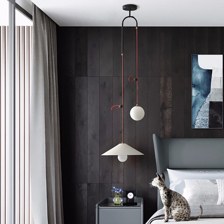 Подвесной светильник OFFSET Черный с черным проводом by ImperiumLoft