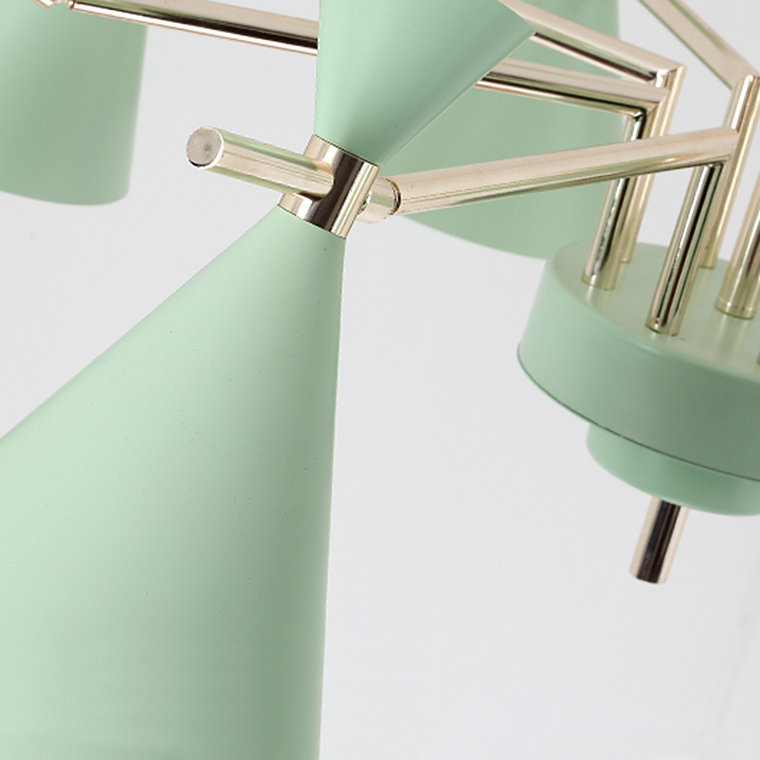 Люстра на штанге FRANKA D80 3 lamps Green by ImperiumLoft