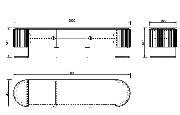 Тумба под телевизор с мраморной столешницей Garda Decor 77IP-GD010-TV